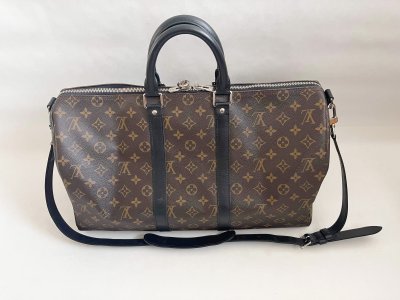 Louis Vuitton KeepAll 45 Bandolier in Black Monogram Canvas