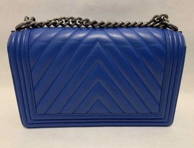 Chanel Boy 11 in Blue Calf Leather