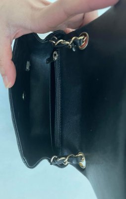 Chanel Classic Timeless Mini Square 7” in Black Lambskin Leather/Gold Brushed HW