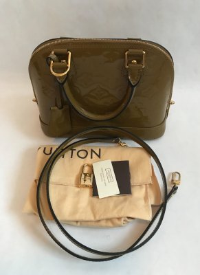 Louis Vuitton Alma BB Green Patent Leather