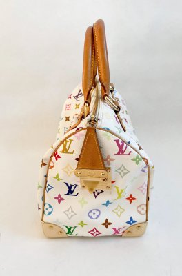 Louis Vuitton Speedy 30 White Multicolor