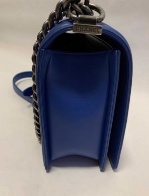 Chanel Boy 11 in Blue Calf Leather