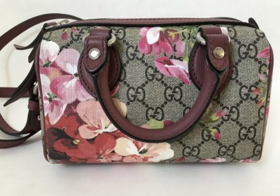 Gucci Mini Boston Bloom Printed Canvas