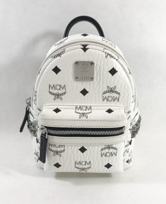 MCM mini backpack white leather