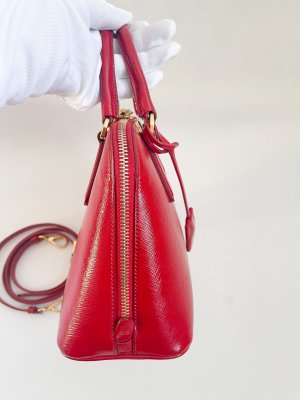 Prada Red Saffiano Leather Alma 25