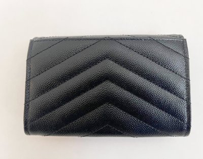 Saint Laurent Small Wallet in Black Grain Leather