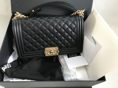 Chanel Boy 10 Black Caviar GHW