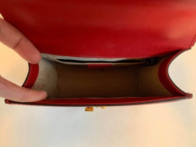 Gucci Sylvie Red Leather Mini Chain
