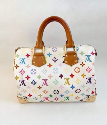Louis Vuitton Speedy 30 White Multicolor