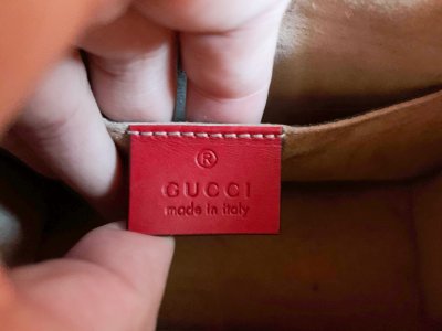 Gucci Sylvie Red Leather Mini Chain
