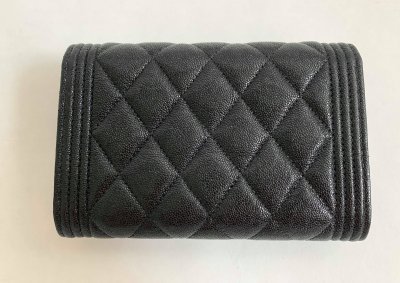 Chanel Boy Flap Wallet in Black Caviar