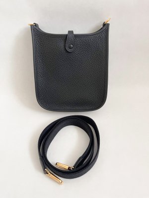 Hermes Mini Everlyn 16 in Black Leather and Gold Hardware