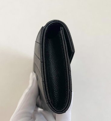 Saint Laurent Small Wallet in Black Grain Leather