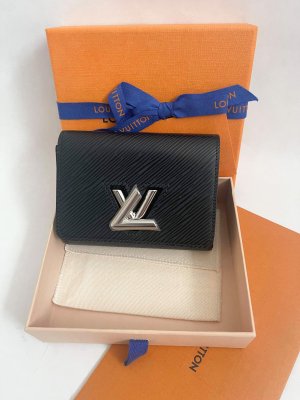 Louis Vuitton Twist Compact Wallet in Black Leather