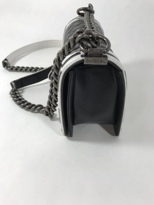 Chanel Boy Small 8 in Black and White Calf Leather