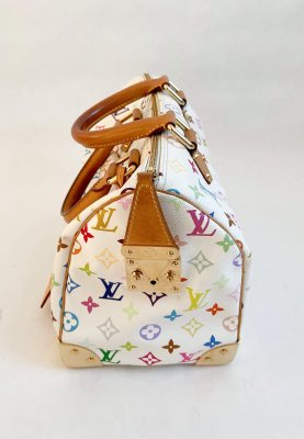 Louis Vuitton Speedy 30 White Multicolor