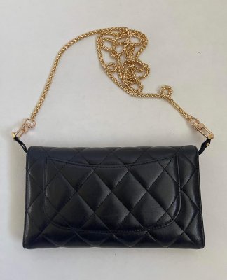 Chanel Flap Wallet in Black Lamb Leather