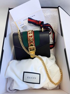 Gucci Sylvie Black Leather Mini