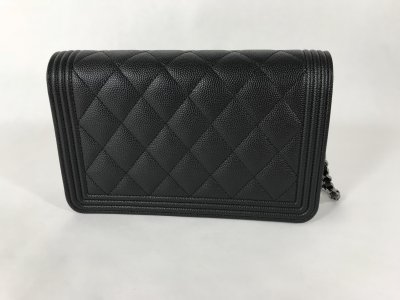 Chanel Boy Wallet On Chain Black Caviar RHW