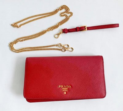 Prada Classic Logo WOC Saffiano Leather