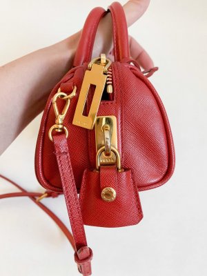 Prada mini Red Saffiano Leather