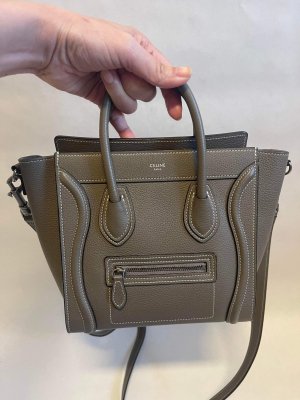 Celine Nano Luggage in Beige Calf Leather