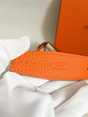 Hermes Belt 32mm Black/Orange Reversible