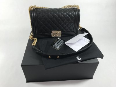 Chanel Boy in Black Caviar