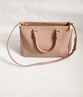 Prada Galleria in Cameo Saffiano Leather Dubble Zipped