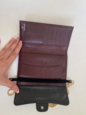 Chanel Flap Wallet in Black Lamb Leather