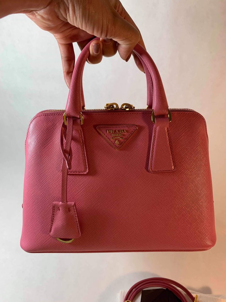 Prada Saffiano Leather Alma 25 Pink