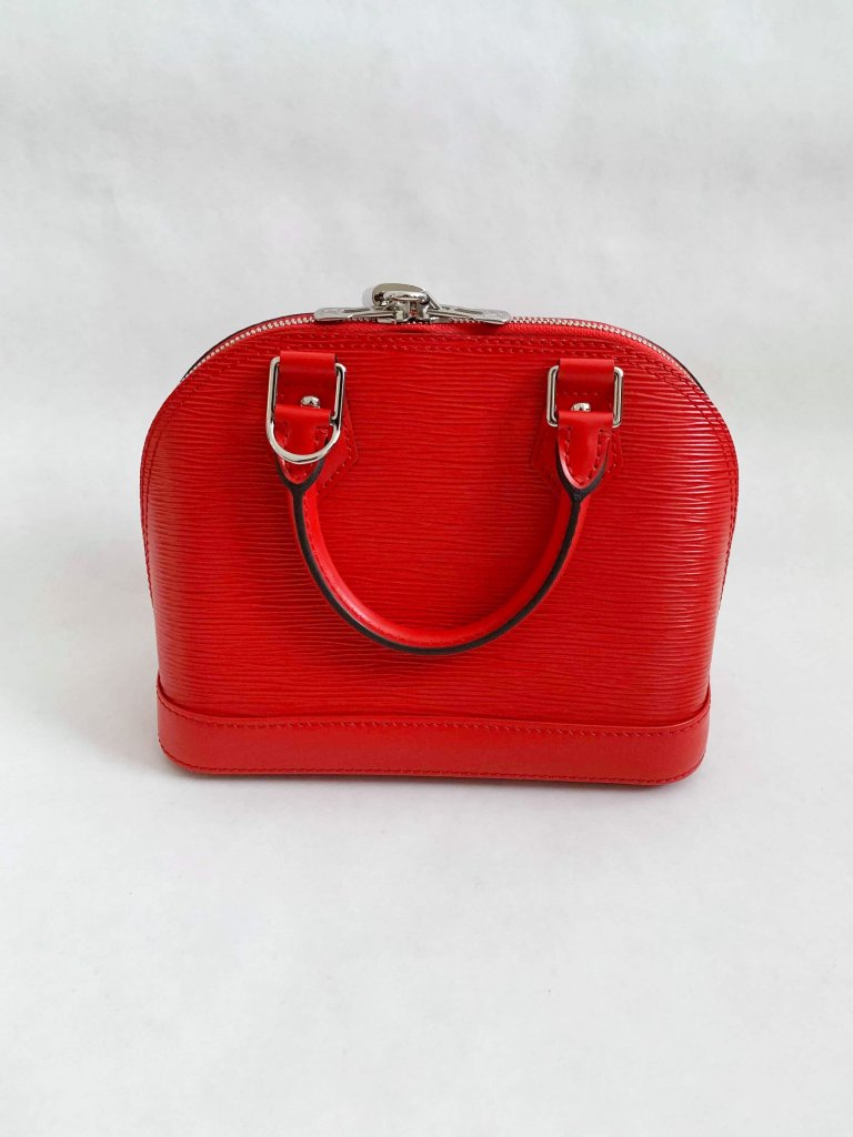 Louis Vuitton M41160 LV Alma BB handbag in Coquelicot Red Epi